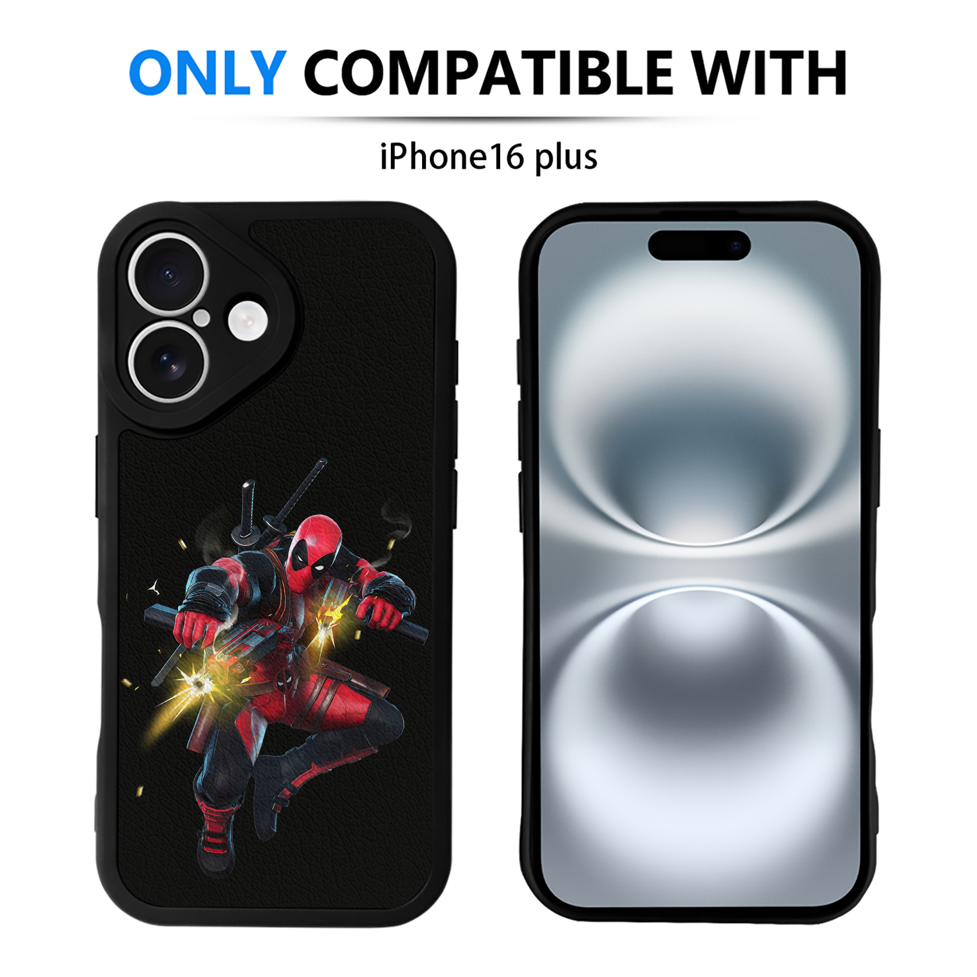 （画像用） Deadpool デッドプール 【iPhone 16シリーズ対応】シリコンスマホケース（レザー調） 材質：シリコン